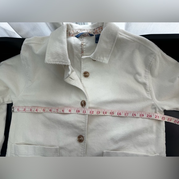 ISAAC MIZRAHI LIVE Women Corduroy Chore Jacket Medium M True Denim Cream Coat - Picture 6 of 11